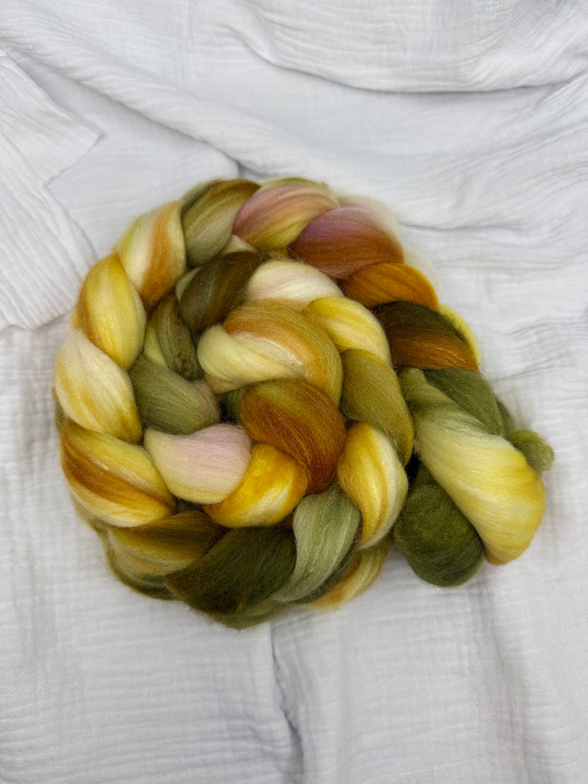 Handgefärbte Spinnfaser Merino Tussahseide LATE SUMMER 26