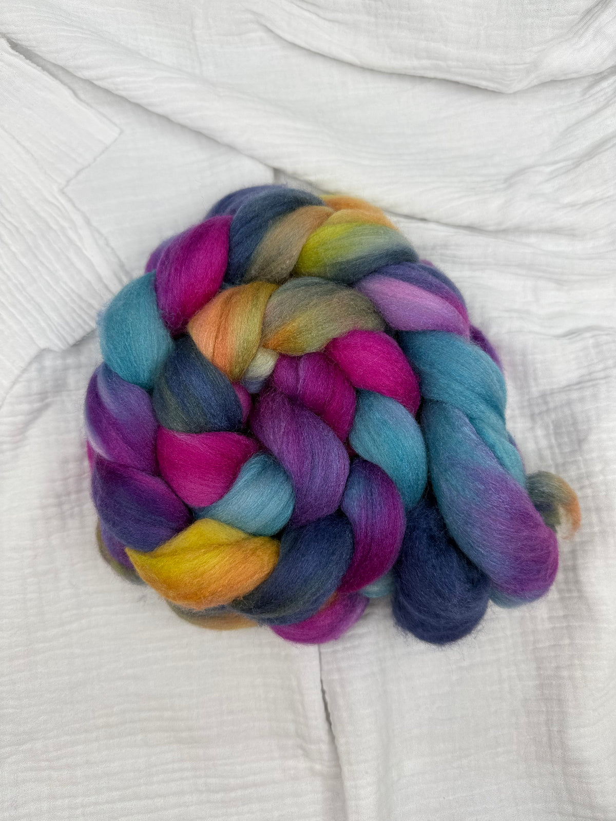 Handgefärbte Spinnfaser Merino Tussahseide KALEIDOSCOPE