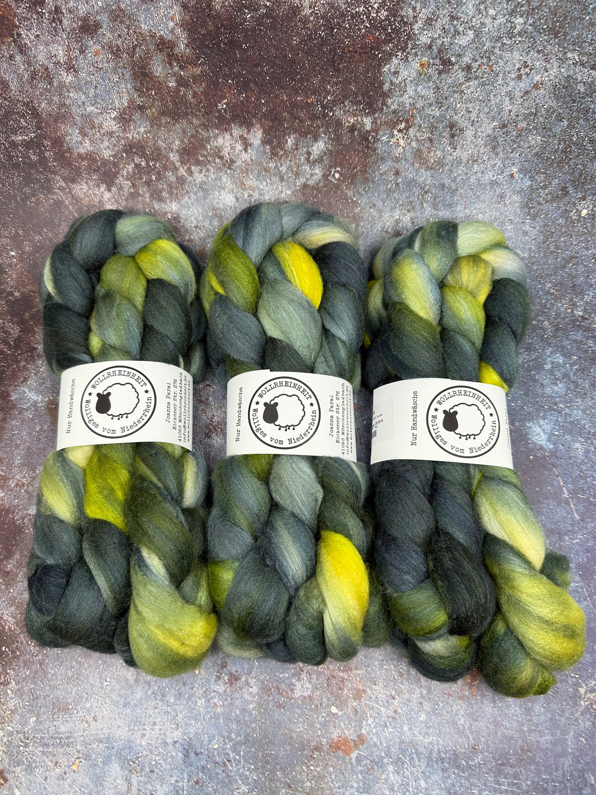 Handgefärbte Spinnfaser Merino Tussahseide AVOCADO