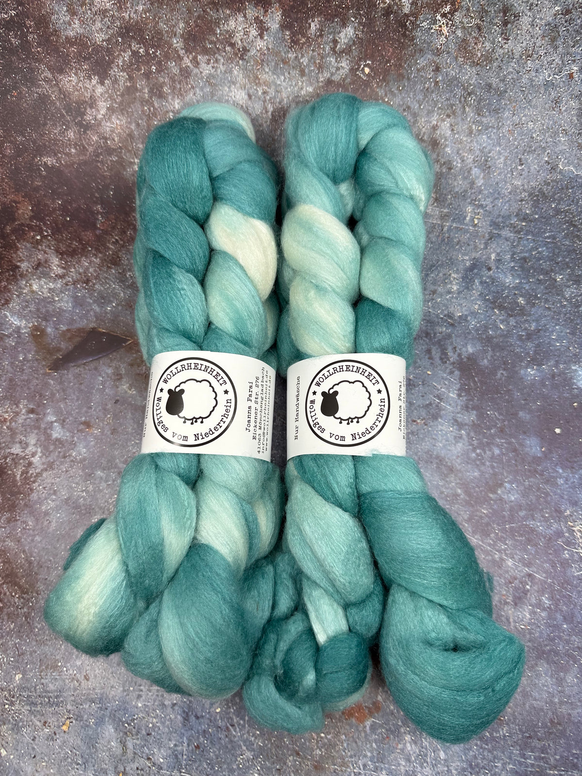 Handgefärbte Spinnfaser Merino Tussahseide TEAL
