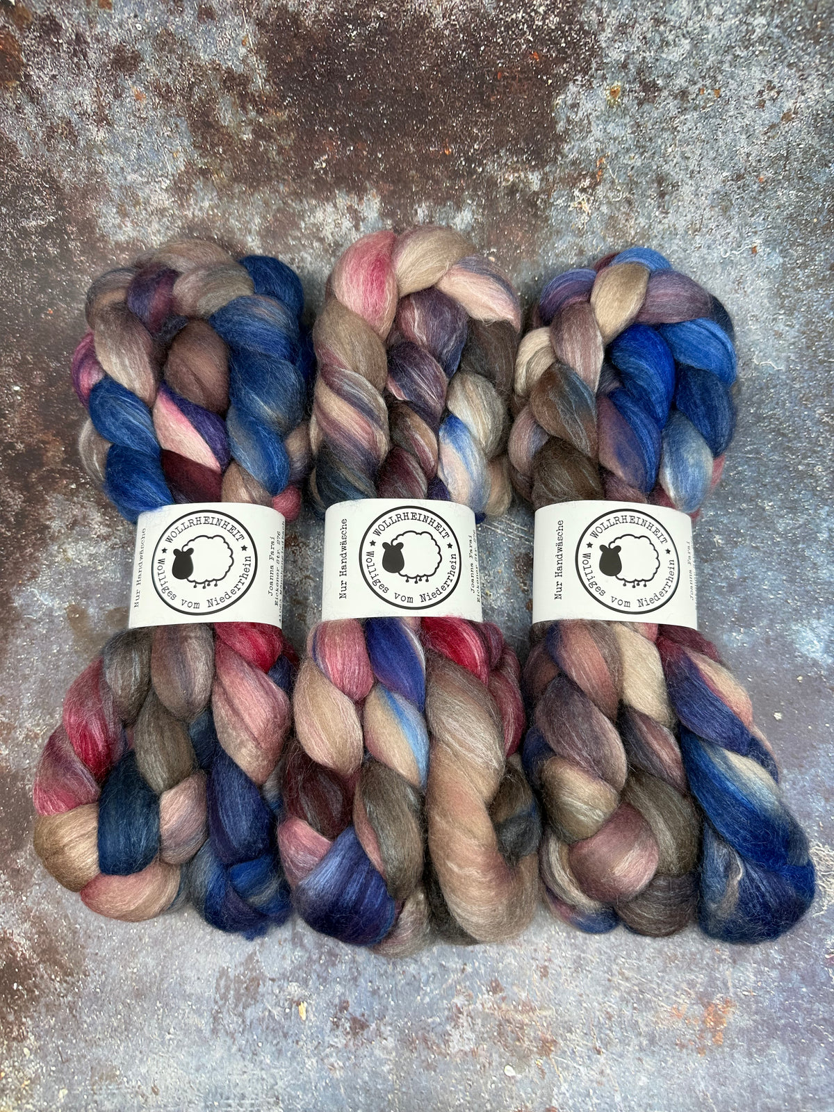 Handgefärbte Spinnfaser Merino Alpaka Tussahseide NOVEMBER NIGHT